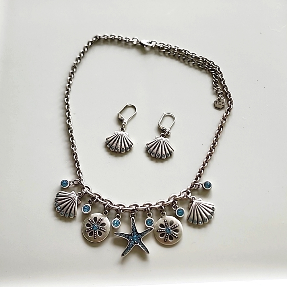 Touchstone Crystal Under the Sea necklace and earring set